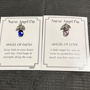 GANZ Nurse Angel Pins with Silver and Blue Charms